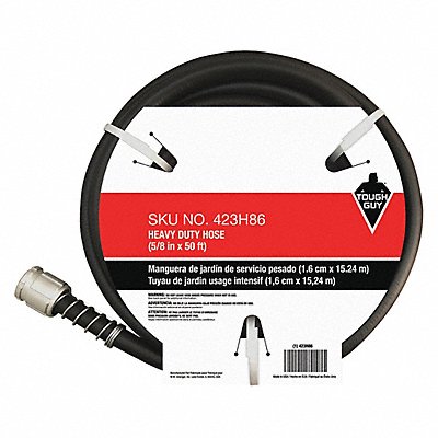 GRAINGER 423H86 Water Hose 5/8 I.D.50 ft PVC