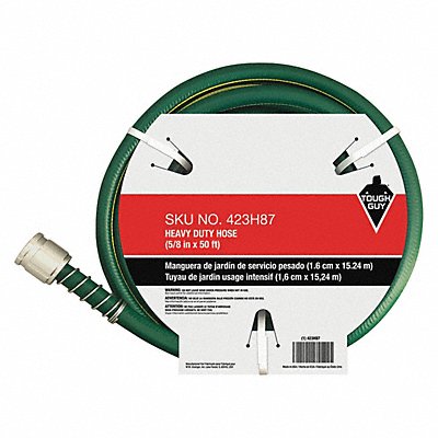GRAINGER 423H87 Water Hose 5/8 I.D.50 ft PVC