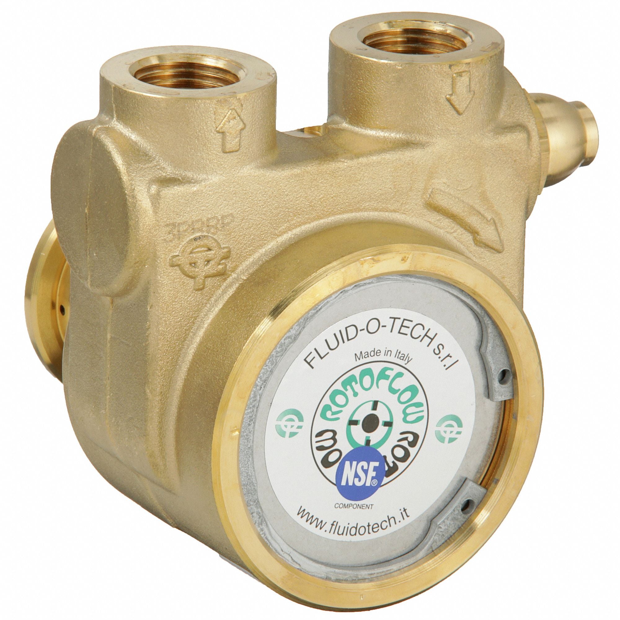 FLUID-O-TECH PA601 Pump 1/2 NPTF 201 Max GPH Brass Bypass