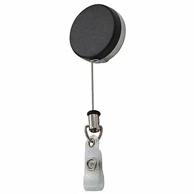 LUCKY LINE PRODUCTS G422 Badge Reel Black/Chrome Steel Cord 3/4 D