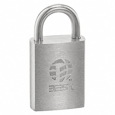 BEST 11B720LF3 Keyed Padlock 7/8 in Rectangle Silver