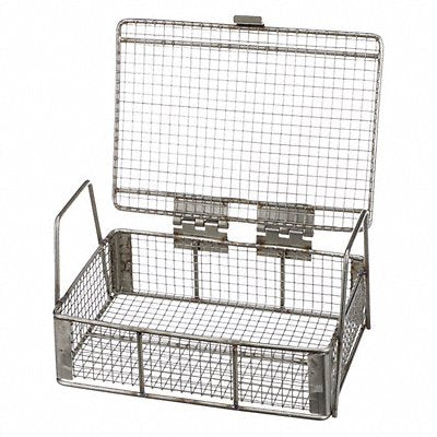 MARLIN STEEL WIRE PRODUCTS 36822238 Mesh Basket w Lid SS #4 9/64 Wire Dia.