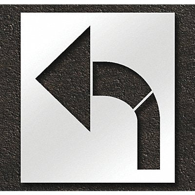 RAE STL1085115 Pavement Stencil Bike Lane Curved Arrow