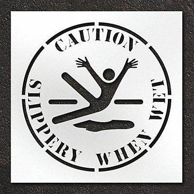 RAE STL10814803 Stencil Caution Slippery When Wet