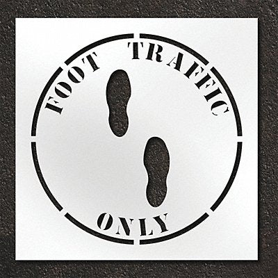 RAE STL10814811 Pavement Stencil Foot Traffic Only