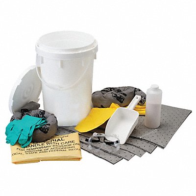 BRADY SPC ABSORBENTS SKABKTBASE Spill Kit Chem/Hazmat White