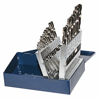CENTURY DRILL AND TOOL 26121 Cobalt Jobber Drill Bit Index 21 Pc Set