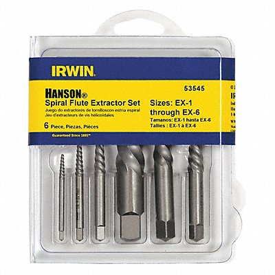 IRWIN 53545 Screw Extractor Set HCS Clamshell PK6