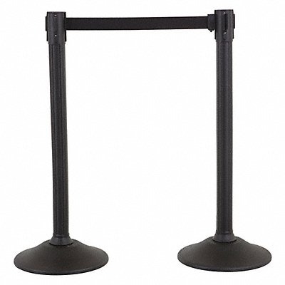 US WEIGHT U2000 Barrier Post with Belt HDPE Black PK2