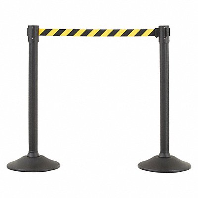 US WEIGHT U2000CYB Barrier Post with Belt HDPE Black PK2
