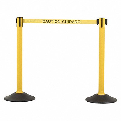 US WEIGHT U2055CAU Barrier Post with Belt HDPE Yellow PK2