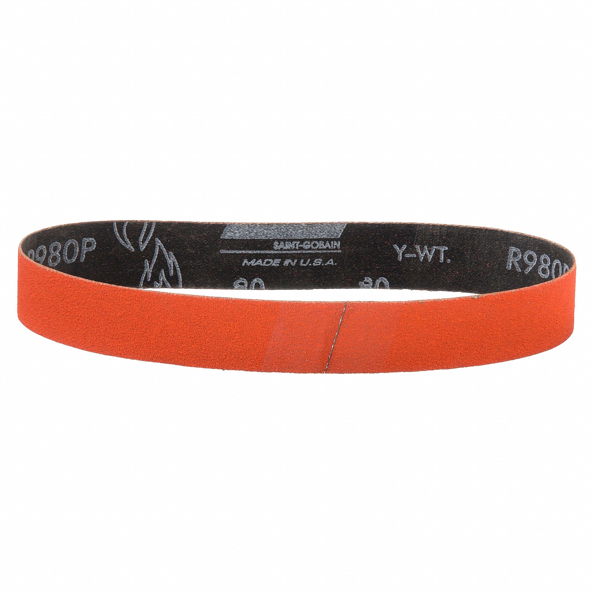 NORTON 66261010042 Sanding Belt 21 in L 1 1/8 in W 80 G