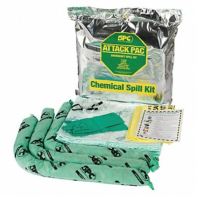 BRADY SPC ABSORBENTS SKHATK Spill Kit Bag Chemical Hazmat 7 gal PK4
