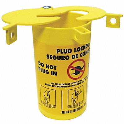CONDOR 437R61 Plug Lockout Yellow 1-1/4 H 6-1/4 L
