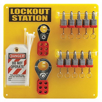 CONDOR 437R74 Padlock Station Black/Yellow 13-1/2 H