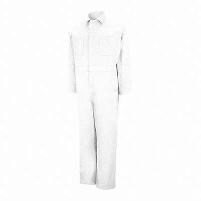 RED KAP CT10WHRG58 Mens Long Sleeve White Action Back Coverall