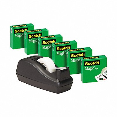 3M 810C40BK Office Tape w Dspnsr 83.3 ft 3/4 in PK6