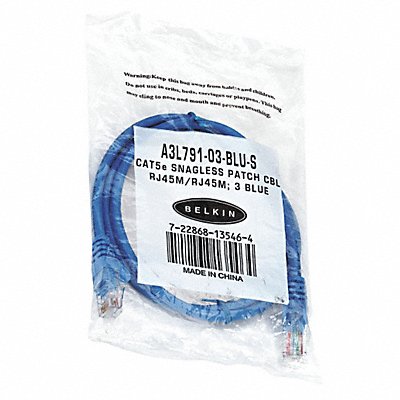 BELKIN A3L79103BLUS Patch Cables CAT5e 3 ft Blue