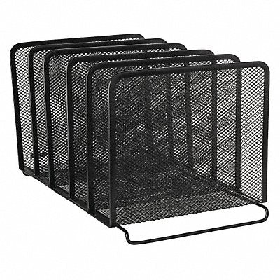 ROLODEX 22141 Stacking Mesh 5 Section Sorter Black