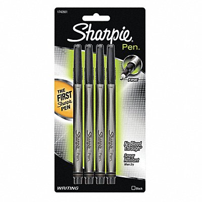 SHARPIE 1742661 Sharpie Pen Plastic Point Black PK4