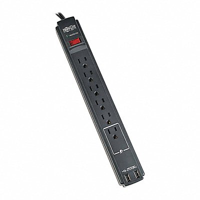 TRIPP LITE TLP606USBBTAA Surge 6 Outlet 6ft cord 990J 2xUSB TAA