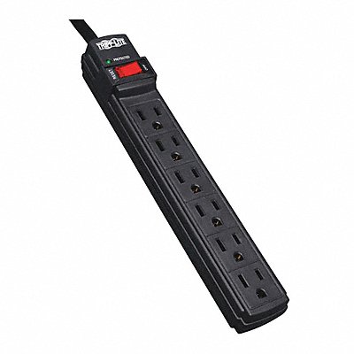TRIPP LITE TLP6B Surge 6 Outlet 6ft cord 360J Black LED