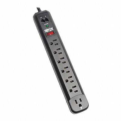 TRIPP LITE TLP76RBTEL Surge 7 Out 6ft cord 1080J Modem Black