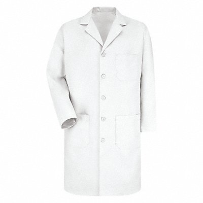 RED KAP KP14WHRG36 Laboratory Coat S White Cotton Poplin/Polyester