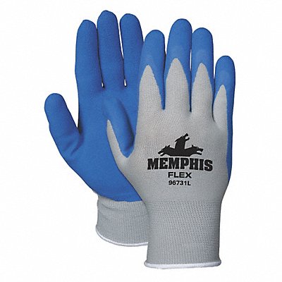MEMPHIS 96731L Gloves Nylon Knit Large Blue/Grey PK2