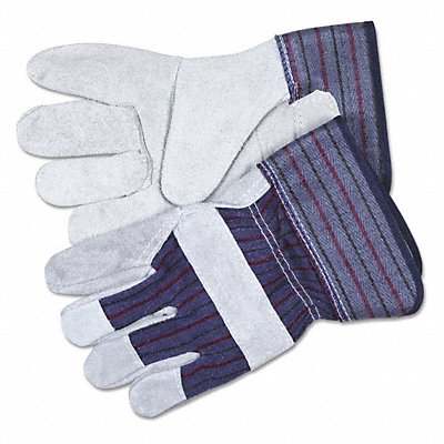 MEMPHIS 12010L Gloves Leather Palm Large Grey PK2