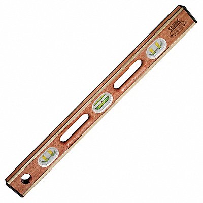 KRAFT TOOL SL12AB48 Box Level Brass/Mahogany 48 in L 6 Vials