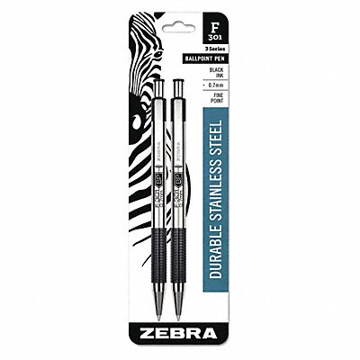 ZEBRA 27112 Ballpoint Pen Retractable Fine Black PK2