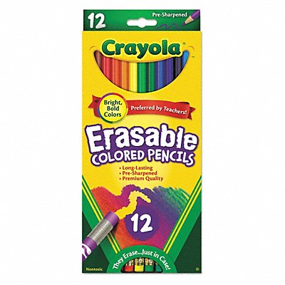 CRAYOLA 684412 Color Pencil Erasable Assorted PK12
