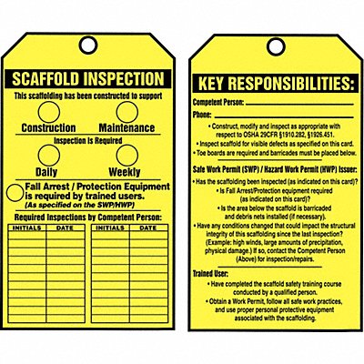 ACCUFORM TAR718 Inspection Tag Roll 6-1/4 x 3 PK100