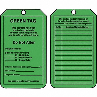 ACCUFORM TRS209CTP Safety Tag 5 3/4in H 3 1/4in W PK25