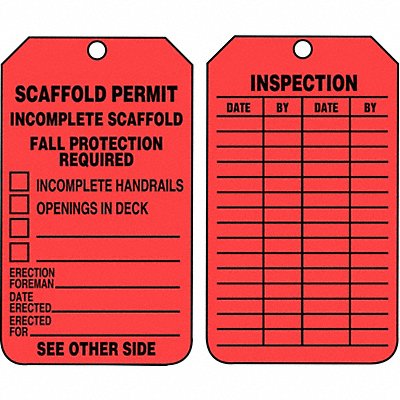 ACCUFORM TRS320CTP Safety Tag 5 3/4in H 3 1/4in W PK25