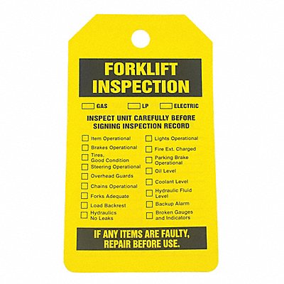 GRAINGER 43Z289 Inspection Tag 5-3/4 x 3-1/4 PK25