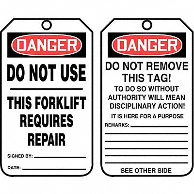 ACCUFORM TRS327CTP Safety Tag 5 3/4in H 3 1/4in W PK25