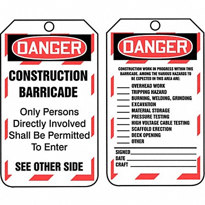 ACCUFORM TAB102CTP Safety Tag 5 3/4in H 3 1/4in W PK25