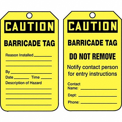 ACCUFORM TAB105PTP Sfty Tag 5 3/4in H 3 1/4in W Plastic PK25