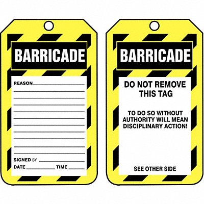 ACCUFORM TAB107PTP Sfty Tag 5 3/4in H 3 1/4in W Plastic PK25