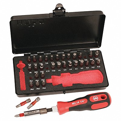 WIHA 76899 Impact Bit Set 34 pcs. 1/4 Hex Shank