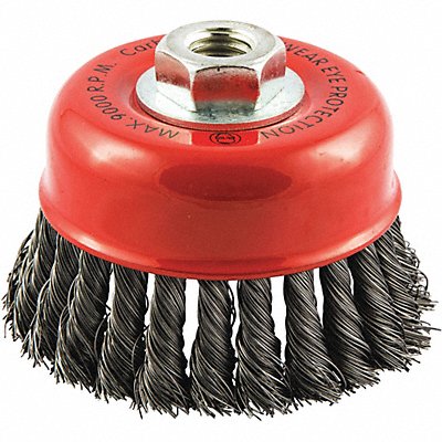 GRAINGER 66254442984 Cup Brush Wire 0.014 Dia Carbon Steel