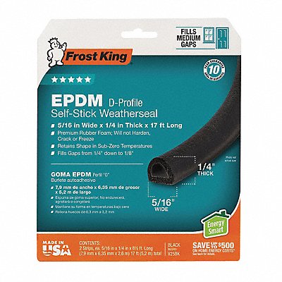 FROST KING V25BK Weatherstrip Adjustable Insert Rubber