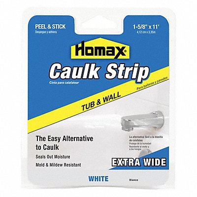HOMAX 34040 Hybrid Caulking Strip White Tub Wall