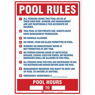 CONDOR 444M44 Safety Sign 28 in x 20 in Polyethylene