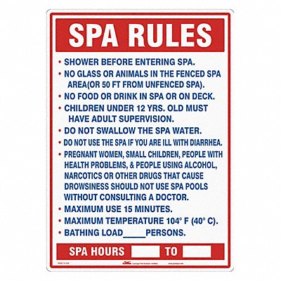 CONDOR 444M45 Safety Sign 28 in x 20 in Polyethylene