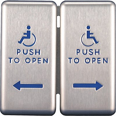 BEST CL2388VESTIBULEPLATETEXTLOGOARROWS Push Plate For Auto Operator 4-3/4 L