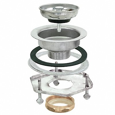 GRAINGER 30013 Sink Drain 4 1/2 in Dia SS