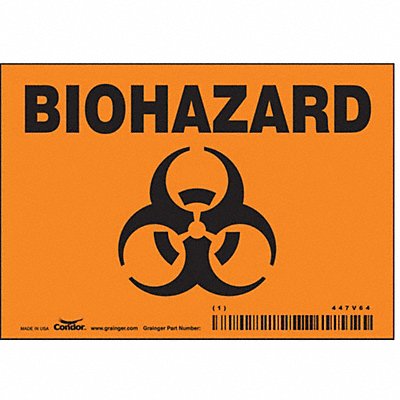 CONDOR 447V64 Safety Sign 3 1/2 inx5 in Vinyl PK5